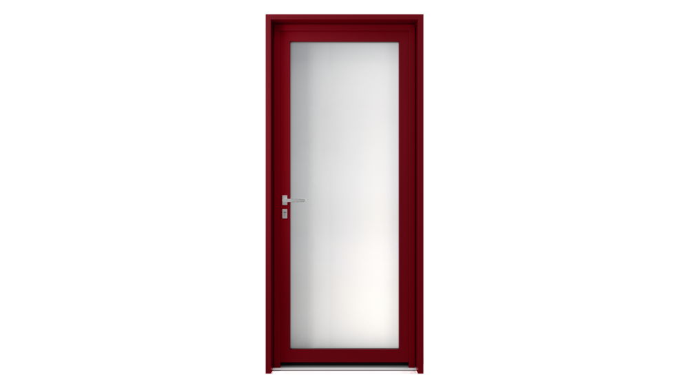 Porte d'entrée parclosé gamme lumière JASON Porte d'entrée rouge entièrement vitrée